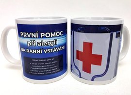 Porcelnov hrnek s celo obtiskem - PP pi alergii na rann vstvn