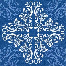 Ubrousek paprov s potiskem 33x33cm - Pattern tile blue