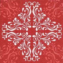 Ubrousek paprov s potiskem 33x33cm - Pattern tile red