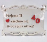 Devn deska 23x16cm bl s npisem - 40 Pejeme Ti vechno nej