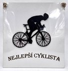 Deska devn 22x22cm s npisem - Nejlep cyklista na kole