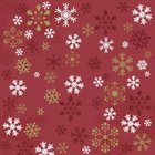 Ubrousky paprov s potiskem 33x33cm - Traditional snow red