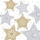 Ubrousky paprov s potiskem 33x33cm - Snowstars white