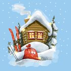 Ubrousky paprov s potiskem 33x33cm - Winter Cabin