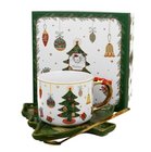 AROUND CHRISTMAS TREE - Porcelnov lek 240ml s podlkem a lkou v boxu