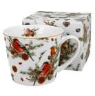 CHRISTMAS BIRDS - Porcelnov hrnek prosty 480ml v boxu